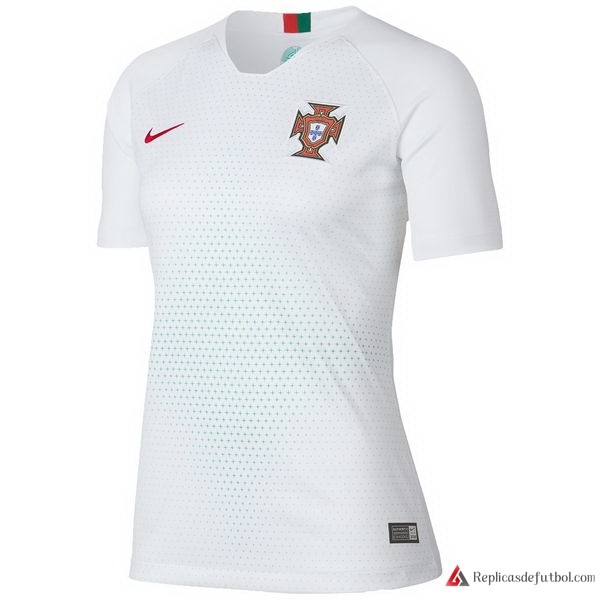 Camiseta Seleccion Portugal Segunda equipación Mujer 2018 Blanco